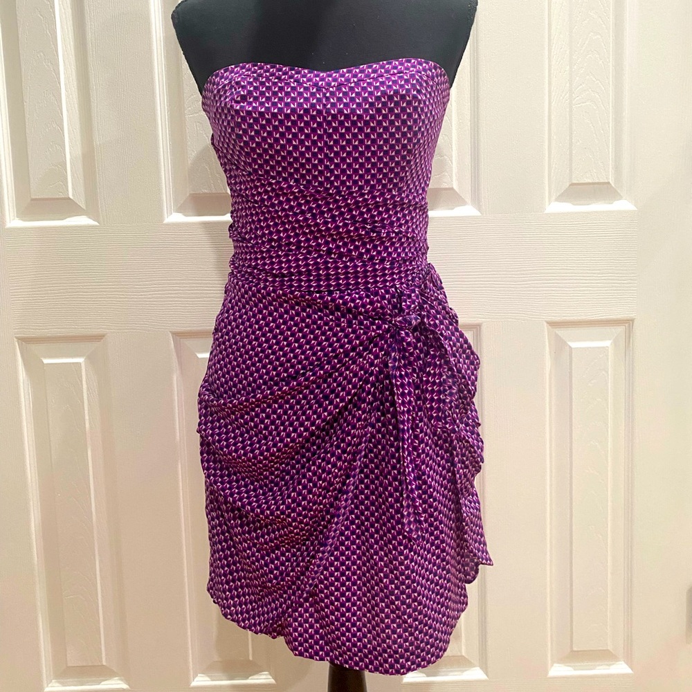 Club Monaco Strapless Purple Dress